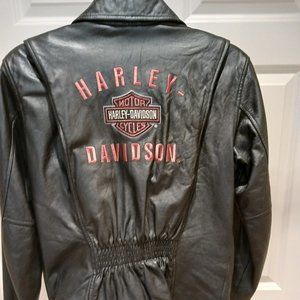 Harley-Davidson Black Leather Ladies Small Riding Jacket